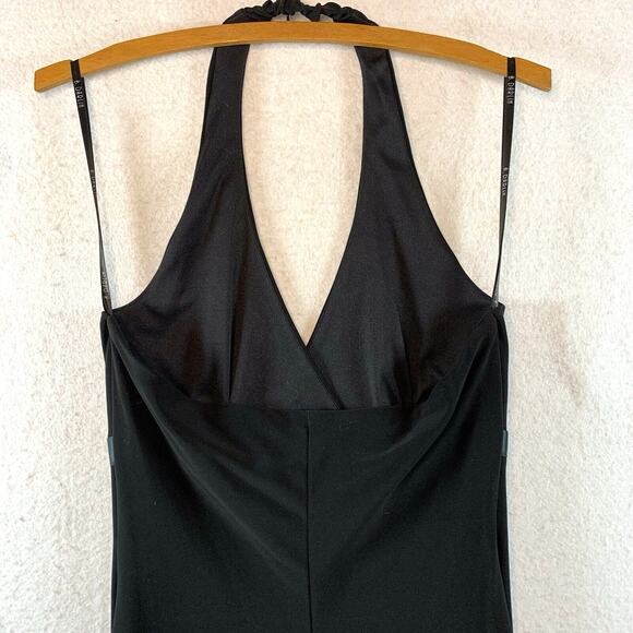 B Darlin Womens Halter Mini Dress Sz 7/8 Black Y2K Empire Bow Cocktail Hoco - Picture 8 of 13